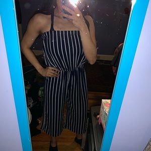 Stripped Navy and White Jumpsuit! Forever 21